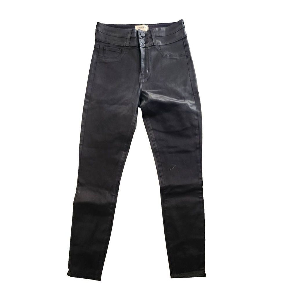 L'AGENCE Peyton high rise skinny ankle crop black coated stretch jeans NWT size
